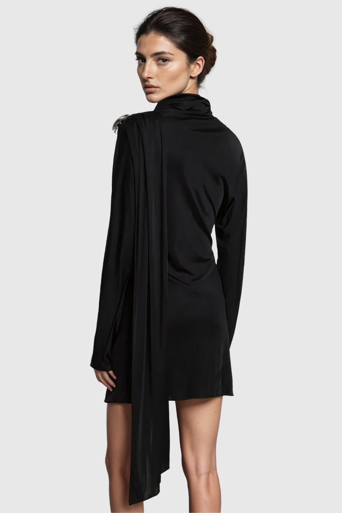 Agu Ruch Tassel Mini Dress Black