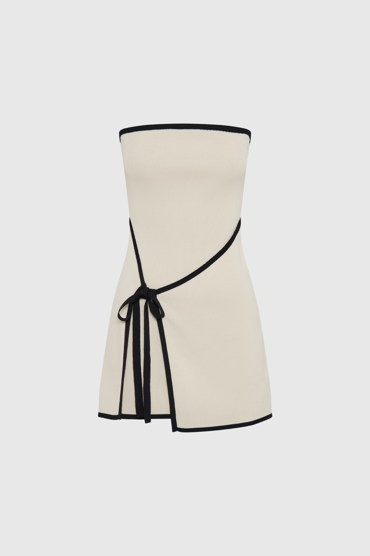 Ainsley trägerloses Minikleid aus Spitze und Mesh, Weiß