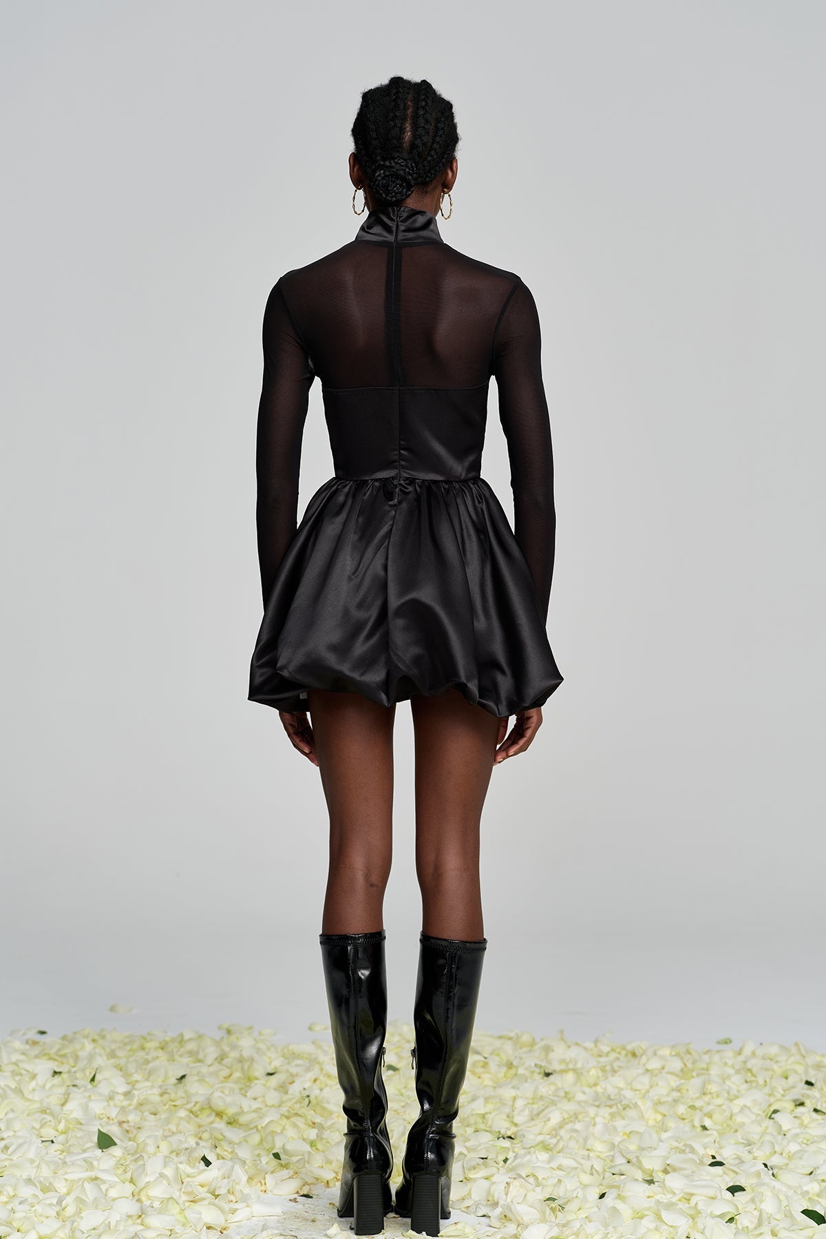 Alette High Neck Corset Satin Mini Dress