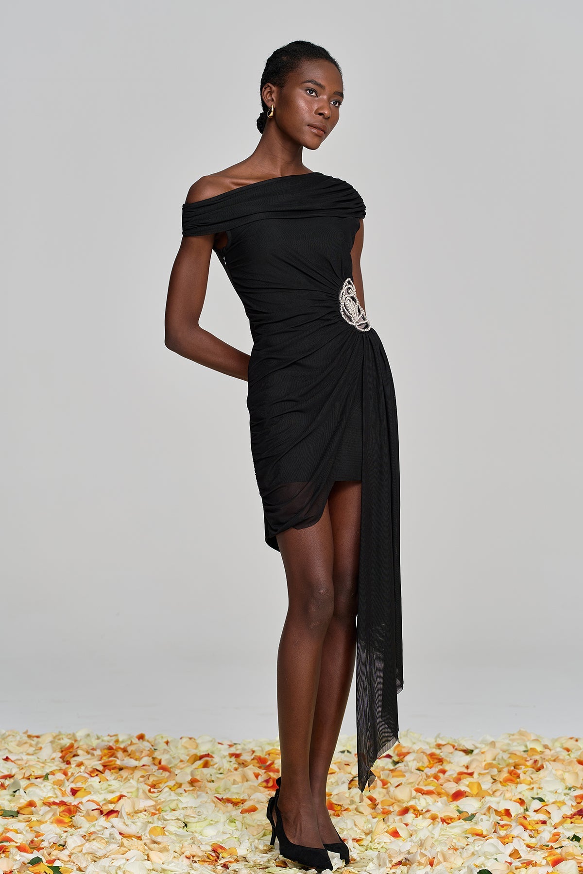 Alvina Ruch Asymmetrisches Minikleid mit Blumenmuster