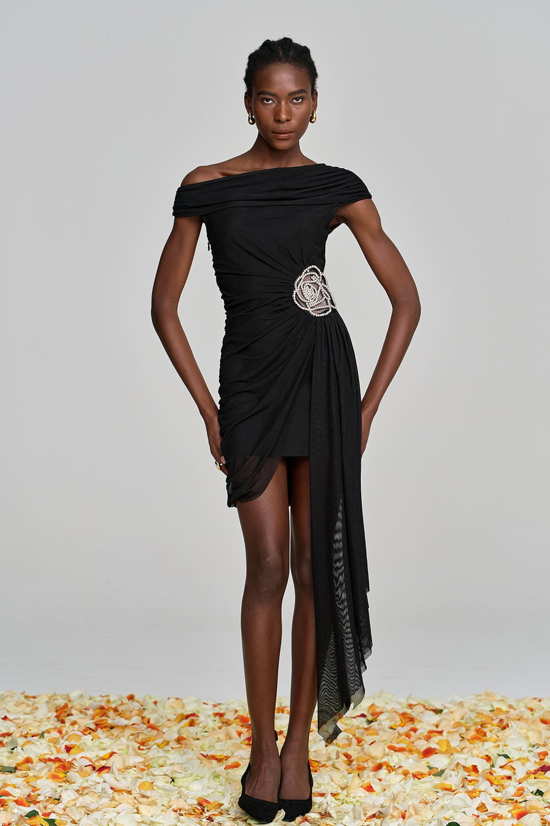 Alvina Ruch Asymmetrical Floral Mini Dress