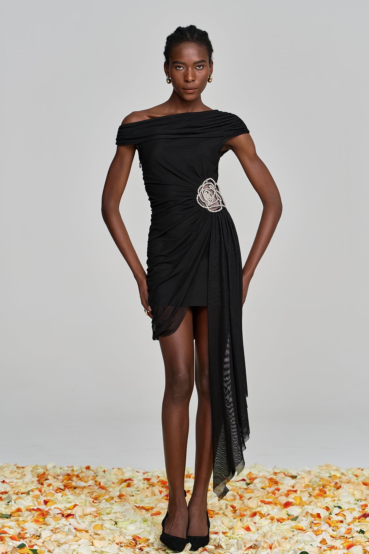 Alvina Ruch Asymmetrisches Minikleid mit Blumenmuster