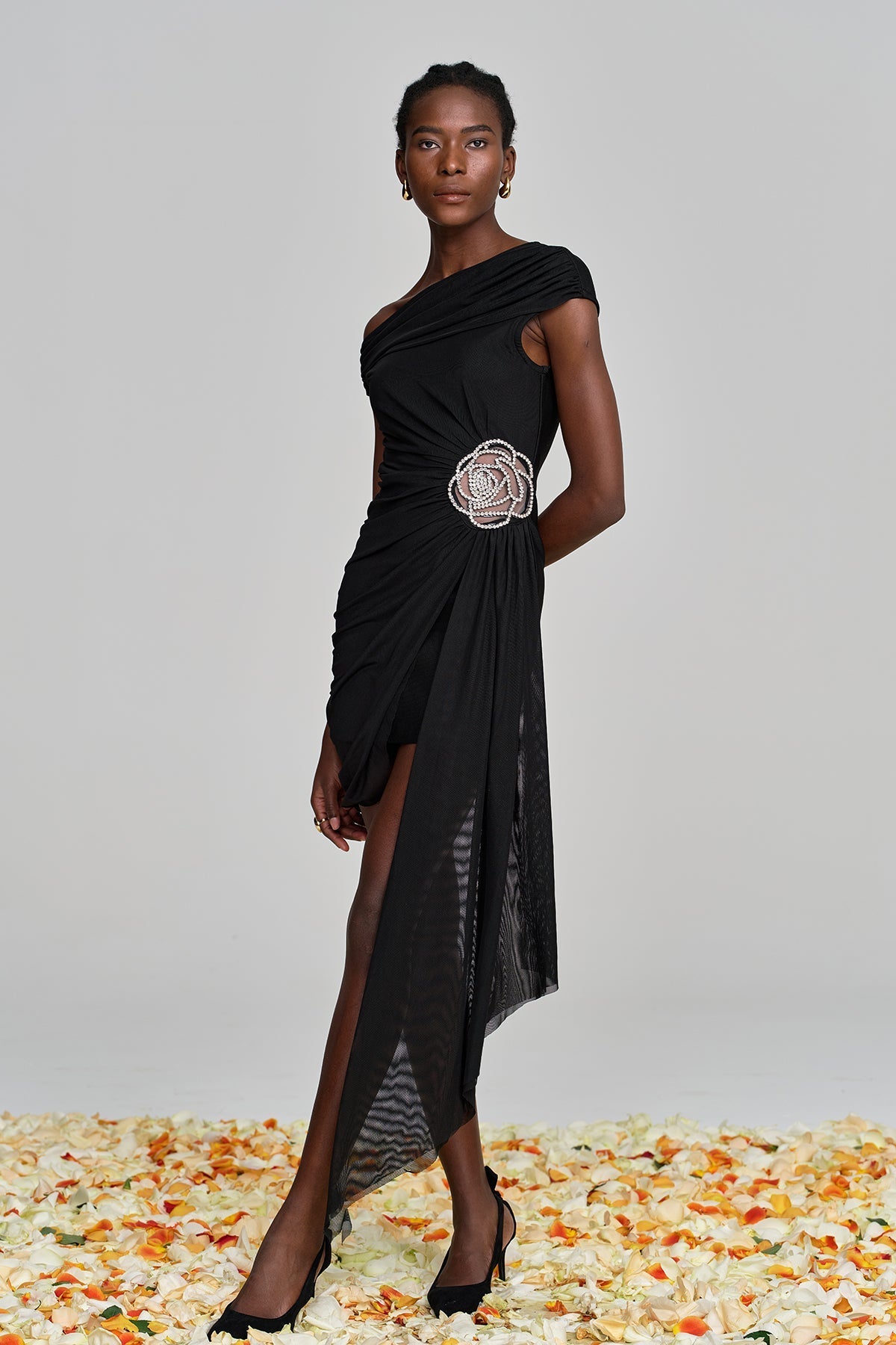 Alvina Ruch Asymmetrisches Minikleid mit Blumenmuster