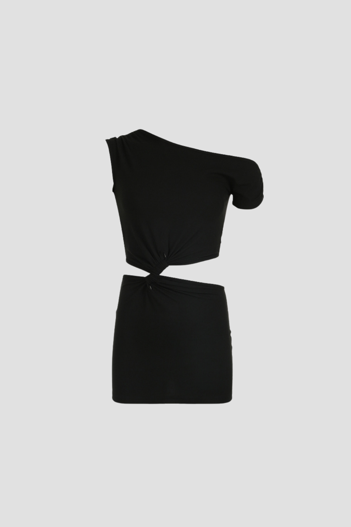 Anana Minikleid mit einseitiger Schulterpartie, Twist-Ausschnitt