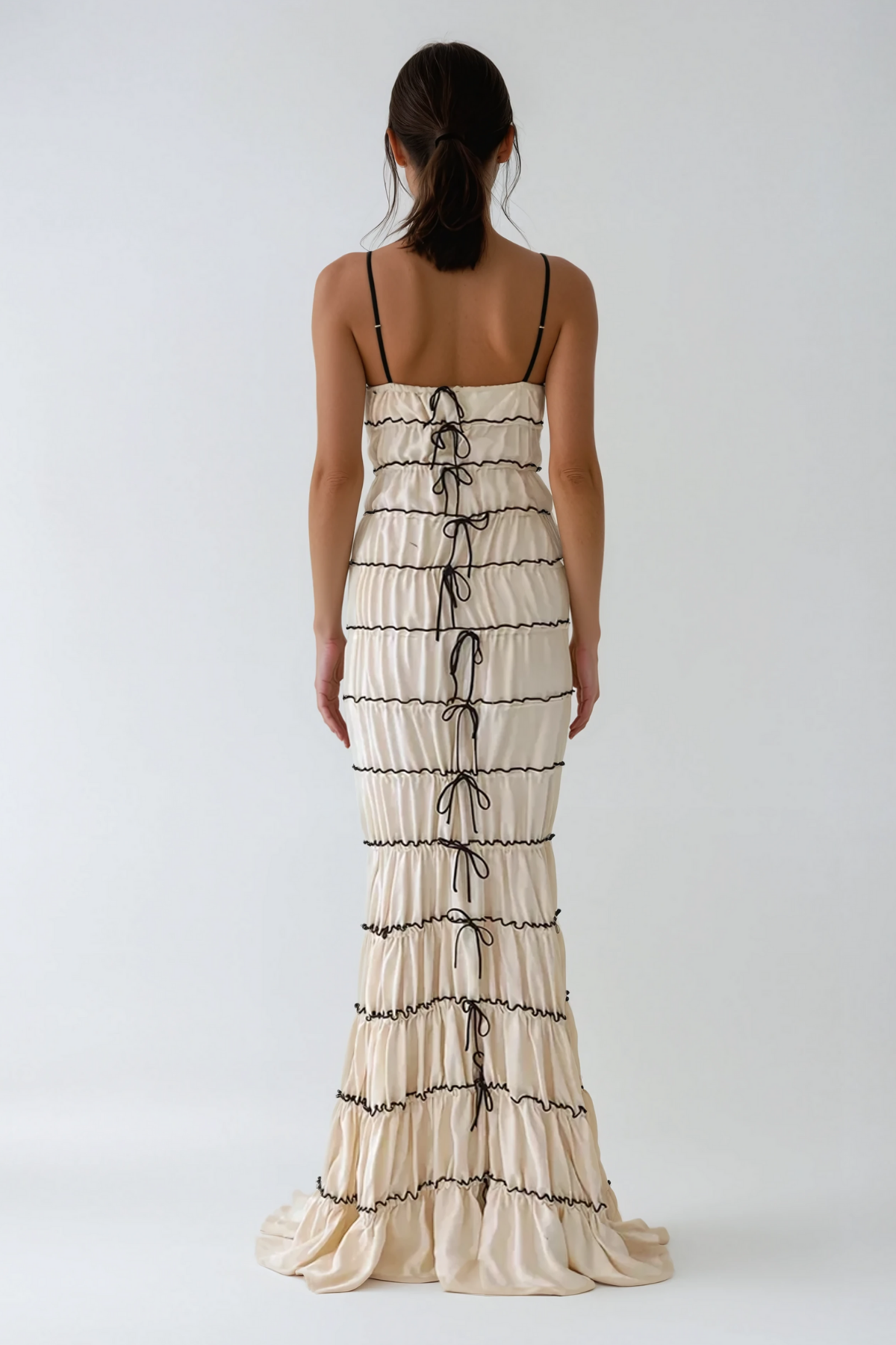Ananke Ruch Bowknot Spaghetti Maxi Dress