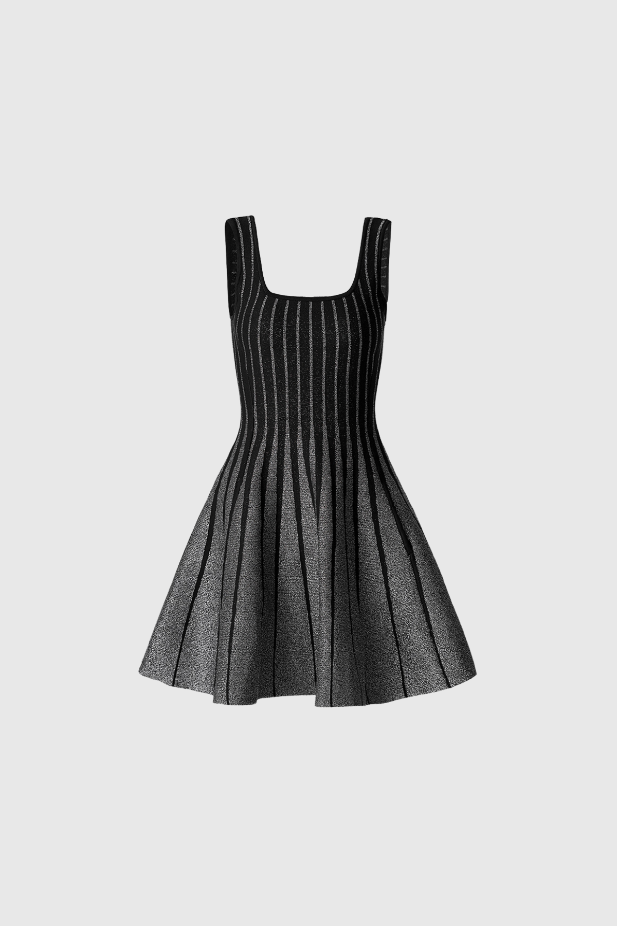 Ananya gestreiftes ärmelloses Rüschen-Minikleid