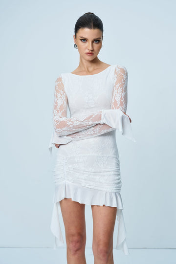 Anjelita Minikleid aus Spitze mit Rüschen