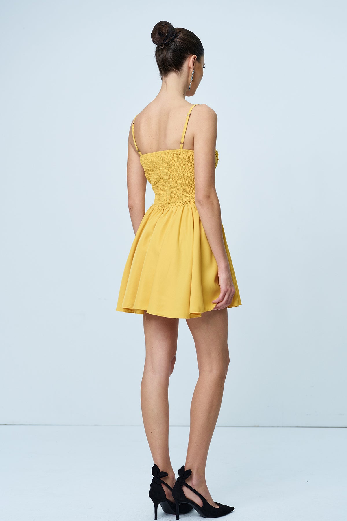 Ann Spaghetti Ruch Blumen-Minikleid