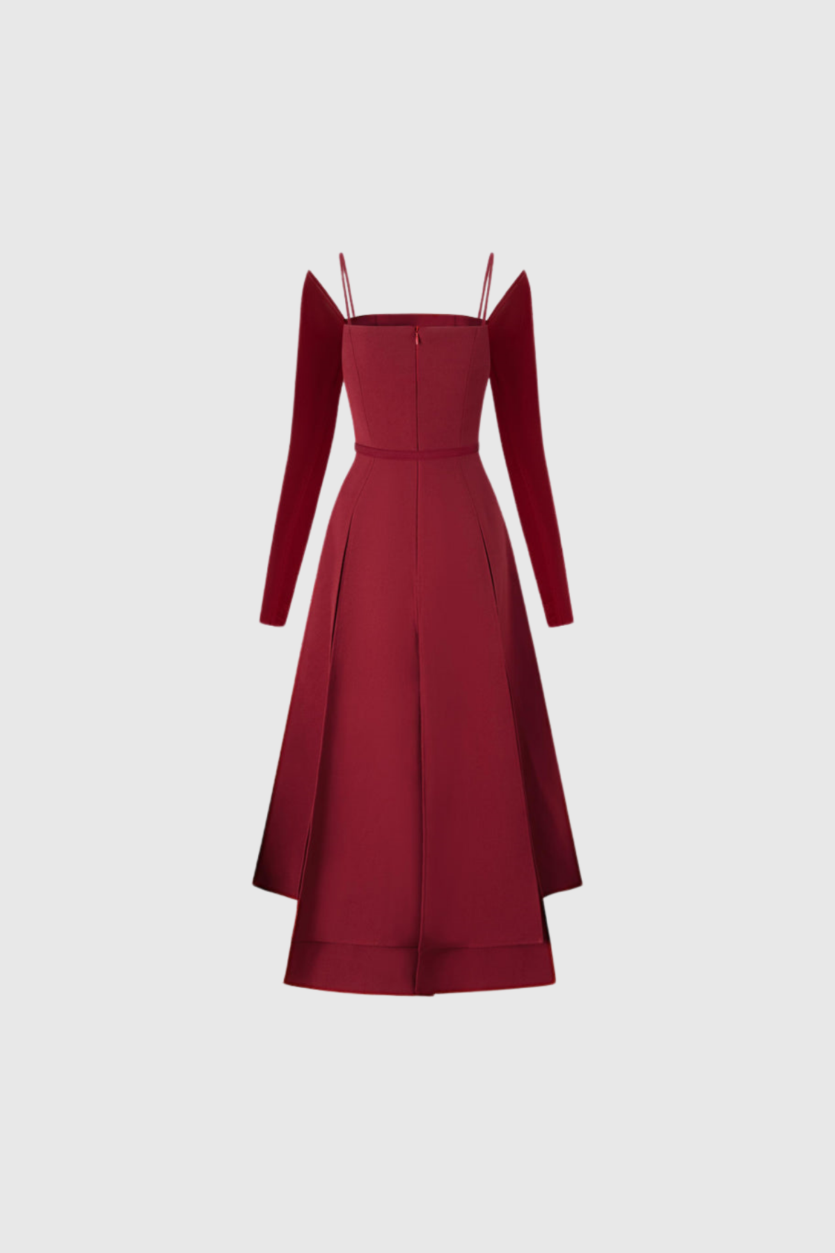 Annelien Lace Maxi Dress with Slit, Red