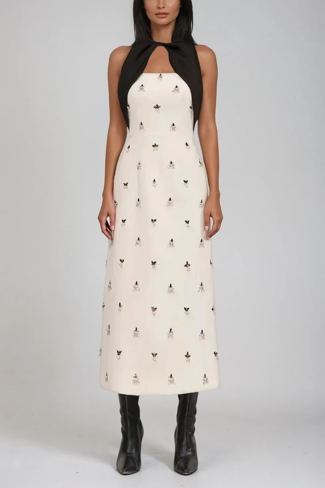 Annica Ärmelloses Maxikleid mit Cut-out-Stickerei