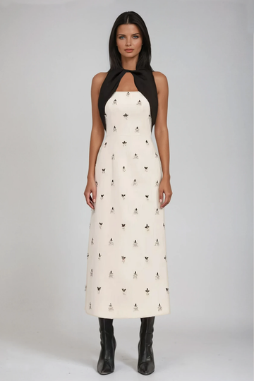 Annica Ärmelloses Maxikleid mit Cut-out-Stickerei