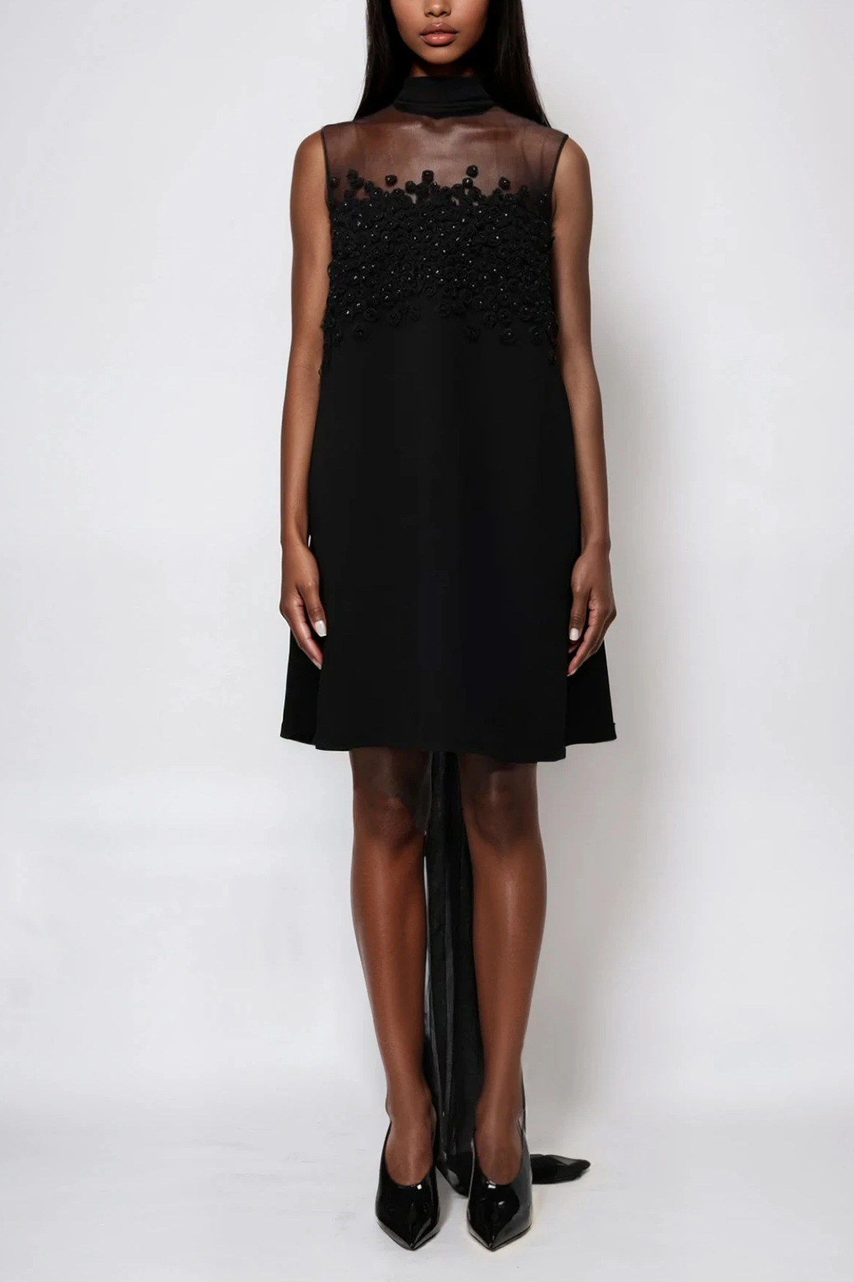 Anona Floral Knitted Lace Mini Dress