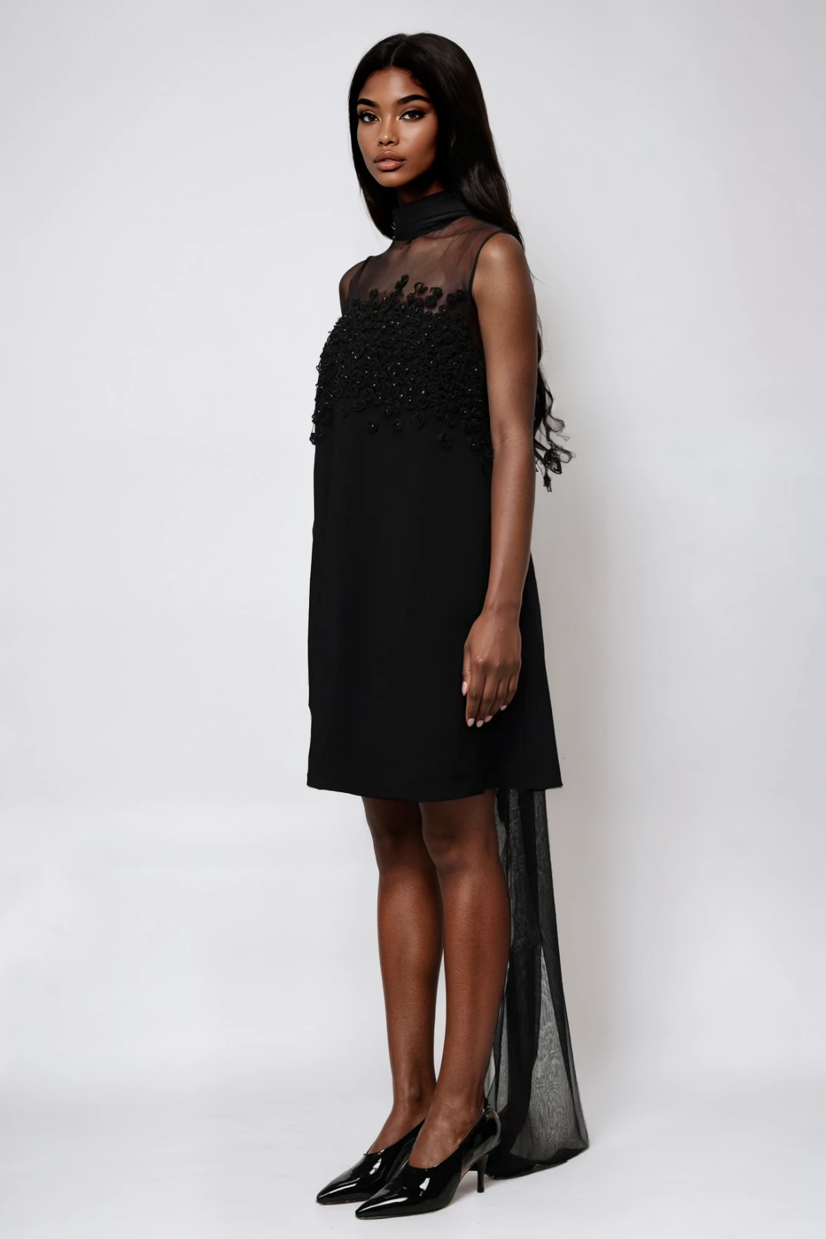 Anona Floral Knitted Lace Mini Dress