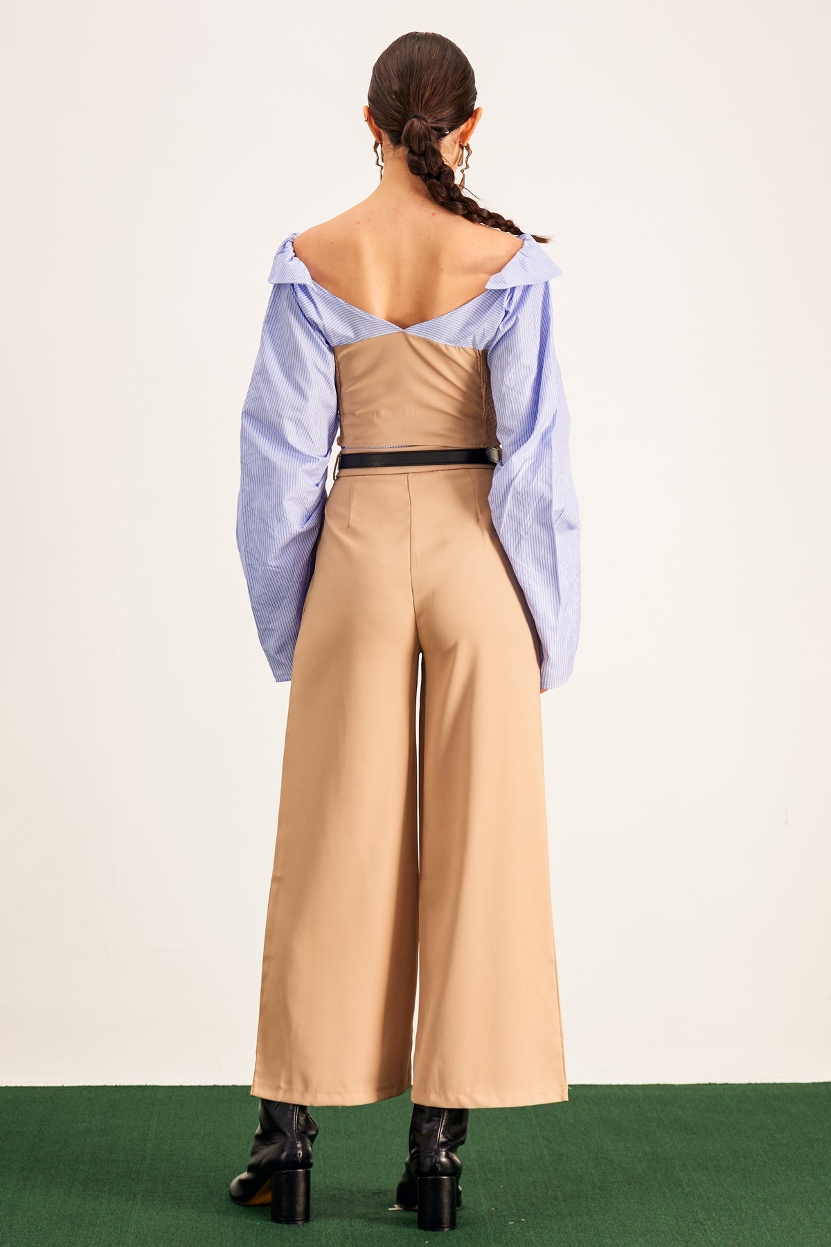 Ardice Off-Shoulder-Hosen-Set mit Schnalle