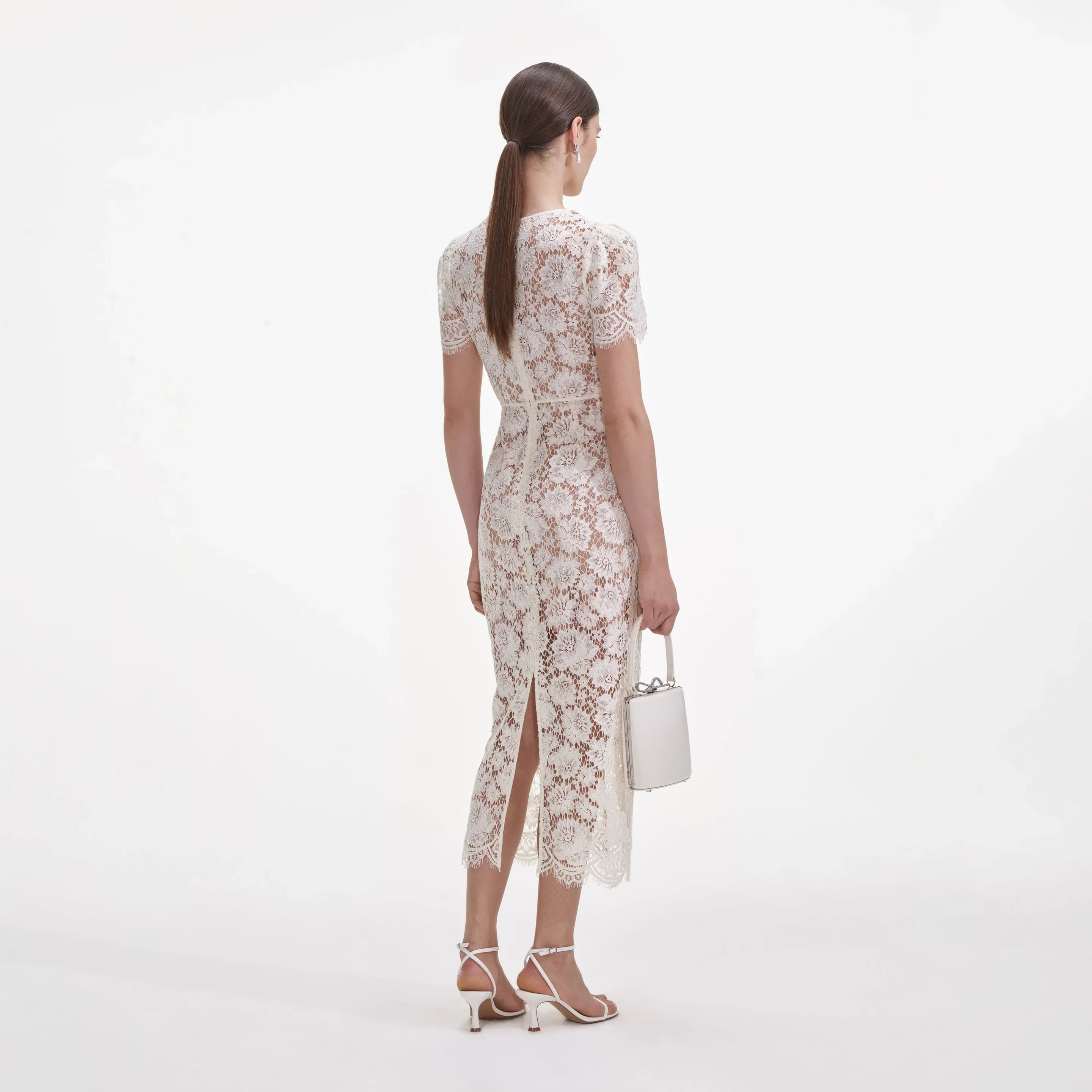 Celeste Ruffled Lace Midi Dress
