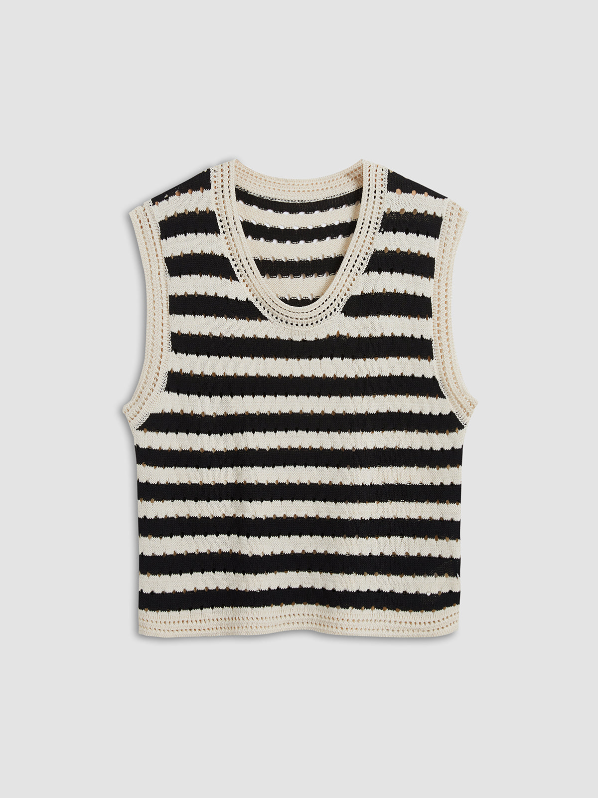 Stylish Striped Crochet Sweater Vest
