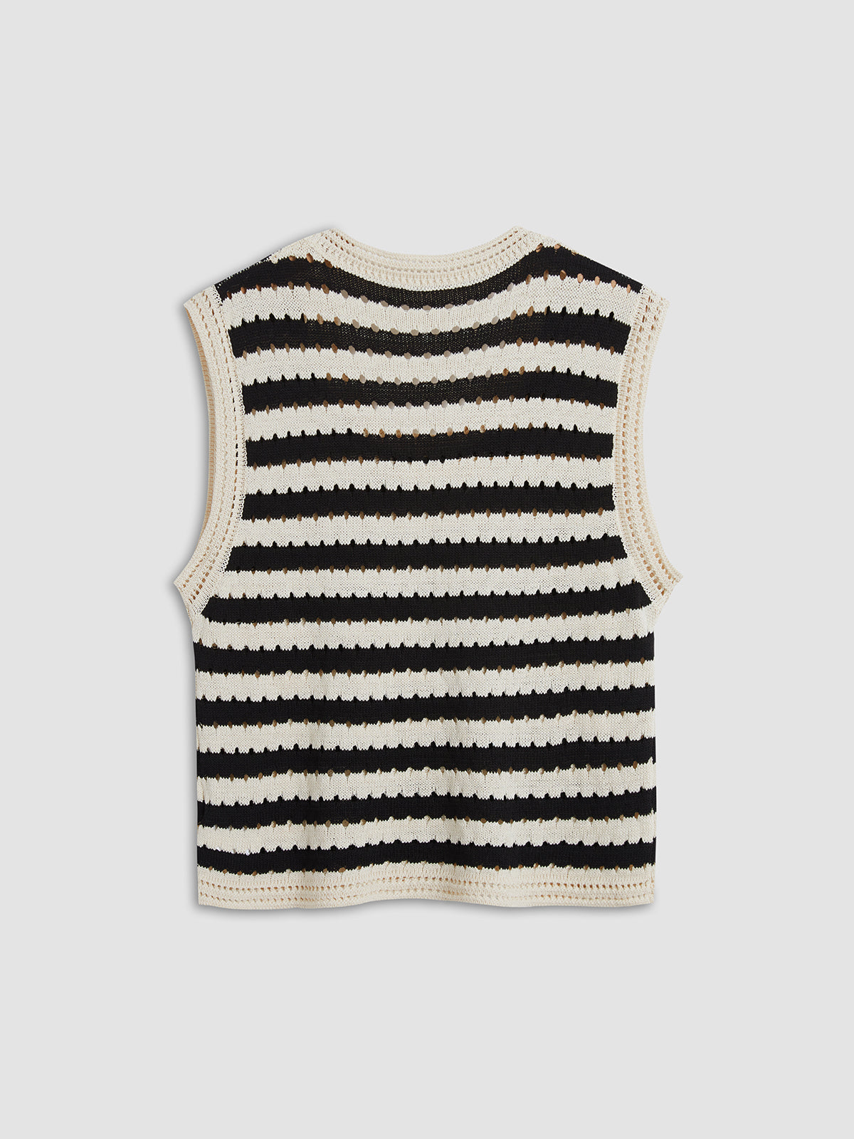 Stylish Striped Crochet Sweater Vest