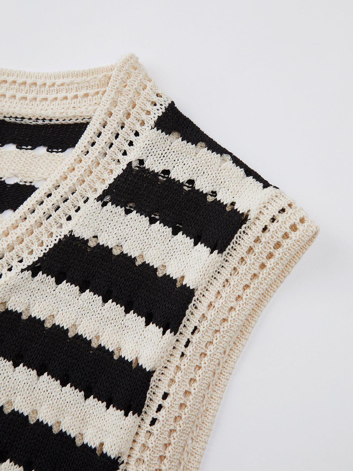 Stylish Striped Crochet Sweater Vest