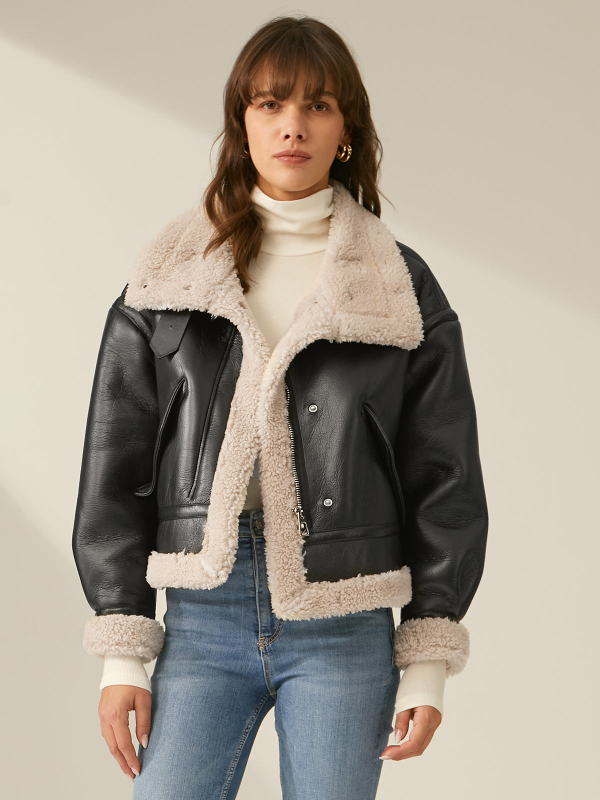 Sherpa Lined Sheepskin Flight Jacket
