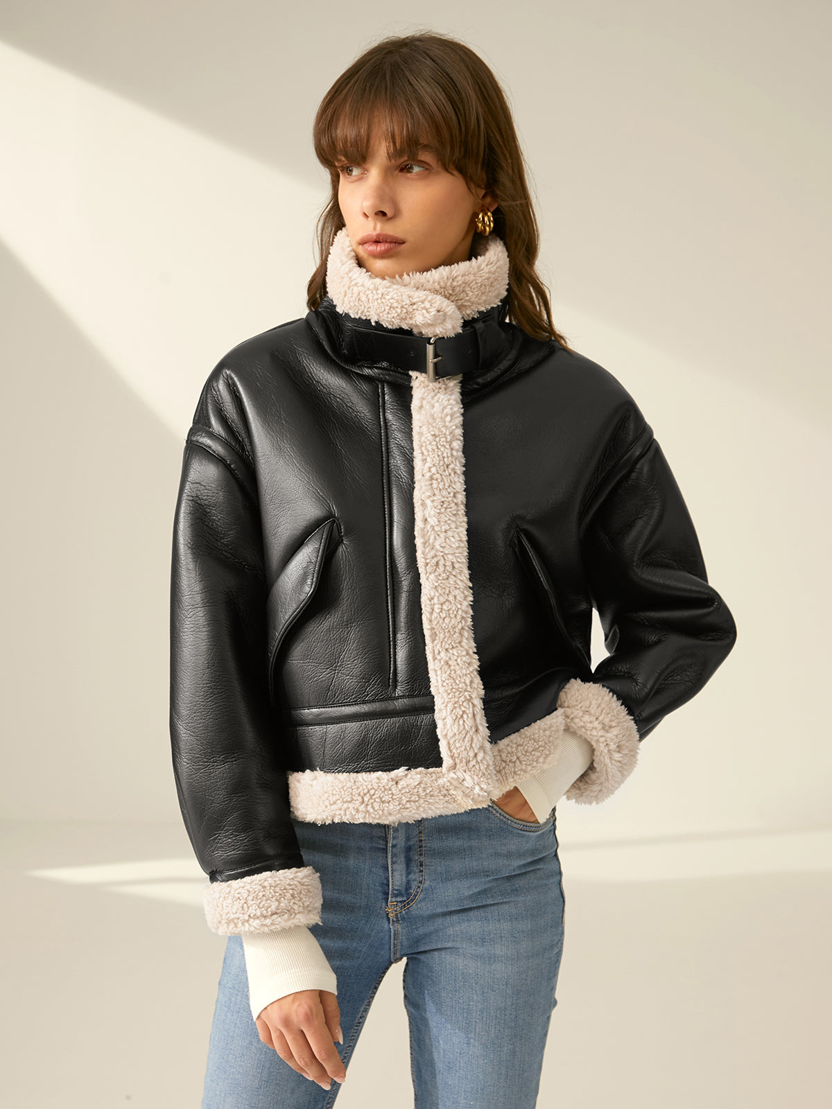 Sherpa Lined Sheepskin Flight Jacket