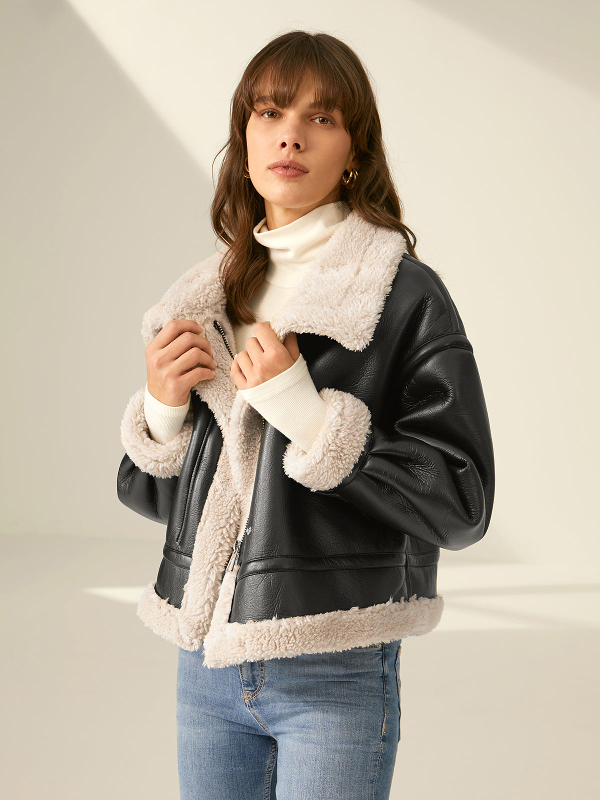 Sherpa Lined Sheepskin Flight Jacket