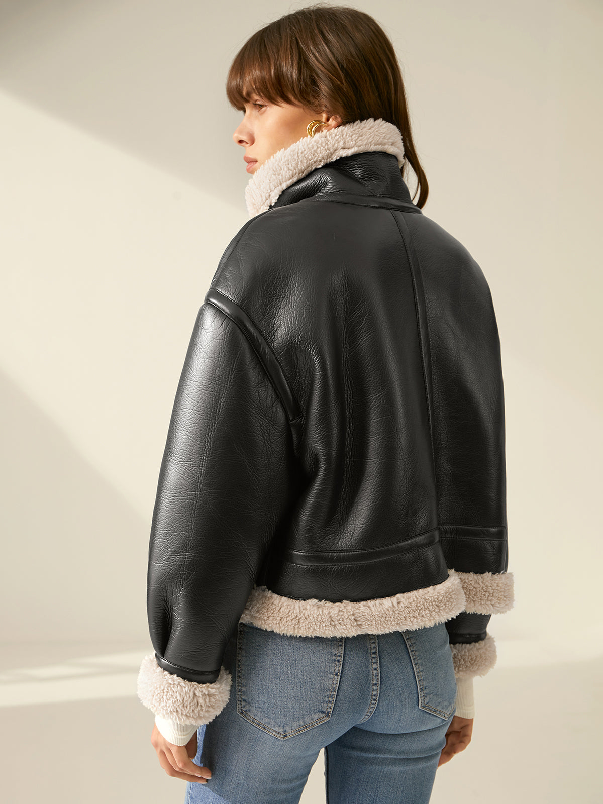 Sherpa Lined Sheepskin Flight Jacket