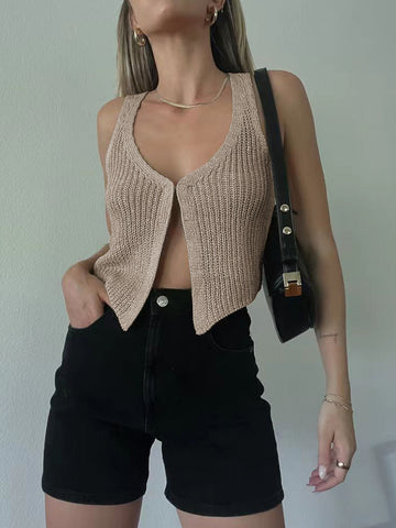 Classic Hook and Eye Knit Vest