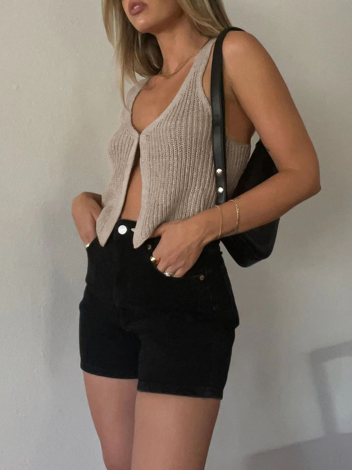 Classic Hook and Eye Knit Vest