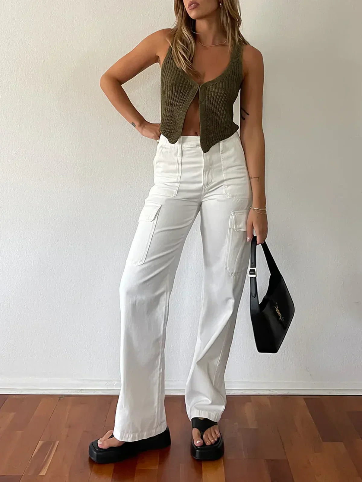 Classic Hook and Eye Knit Vest