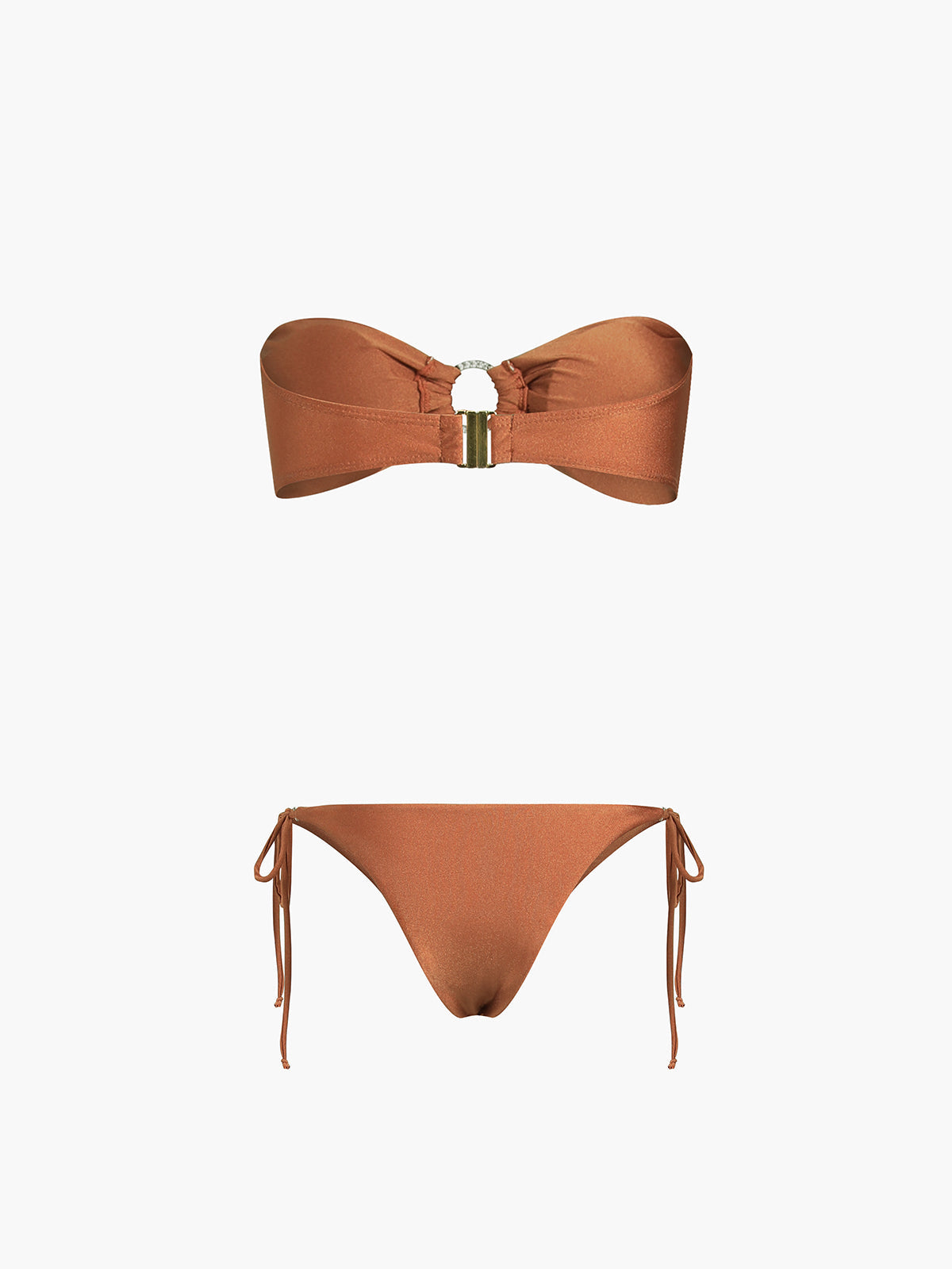 Zweiteiliger Bikini-Badeanzug mit Kakaobohnenmuster