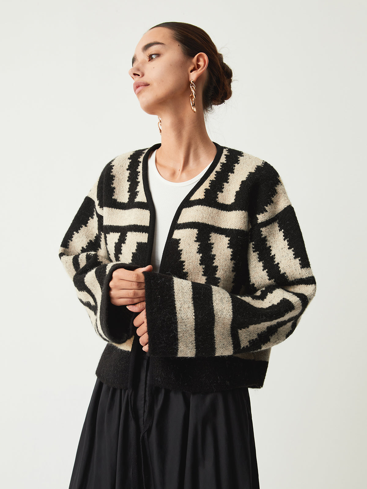 Geometric Pattern Kimono Cardigan