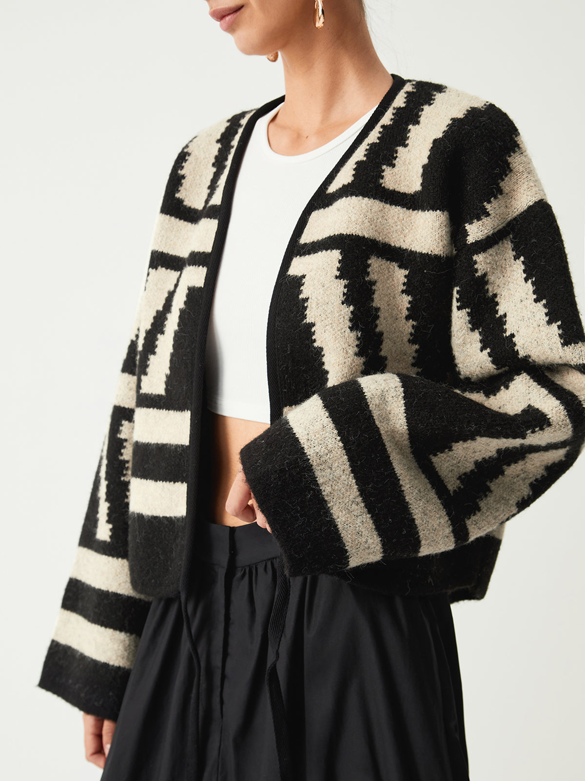 Geometric Pattern Kimono Cardigan