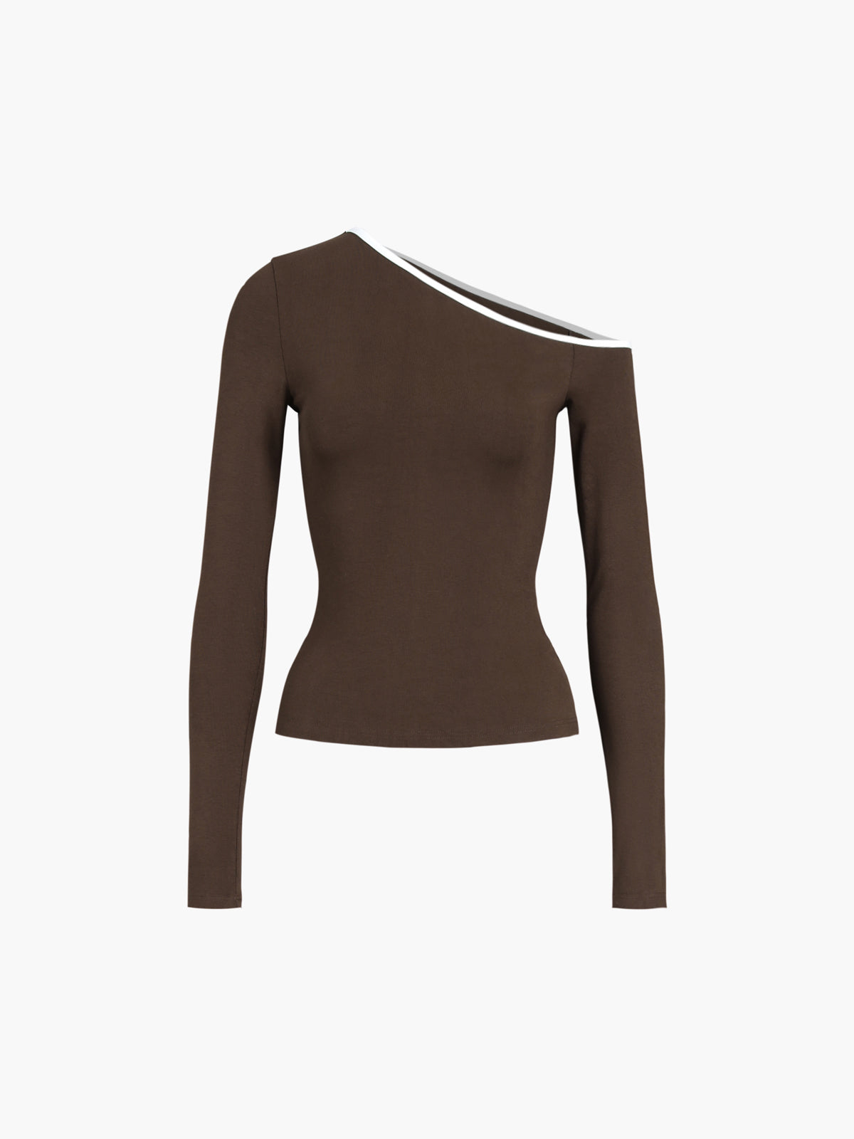 Kontrastfarbene One-Shoulder-Bluse