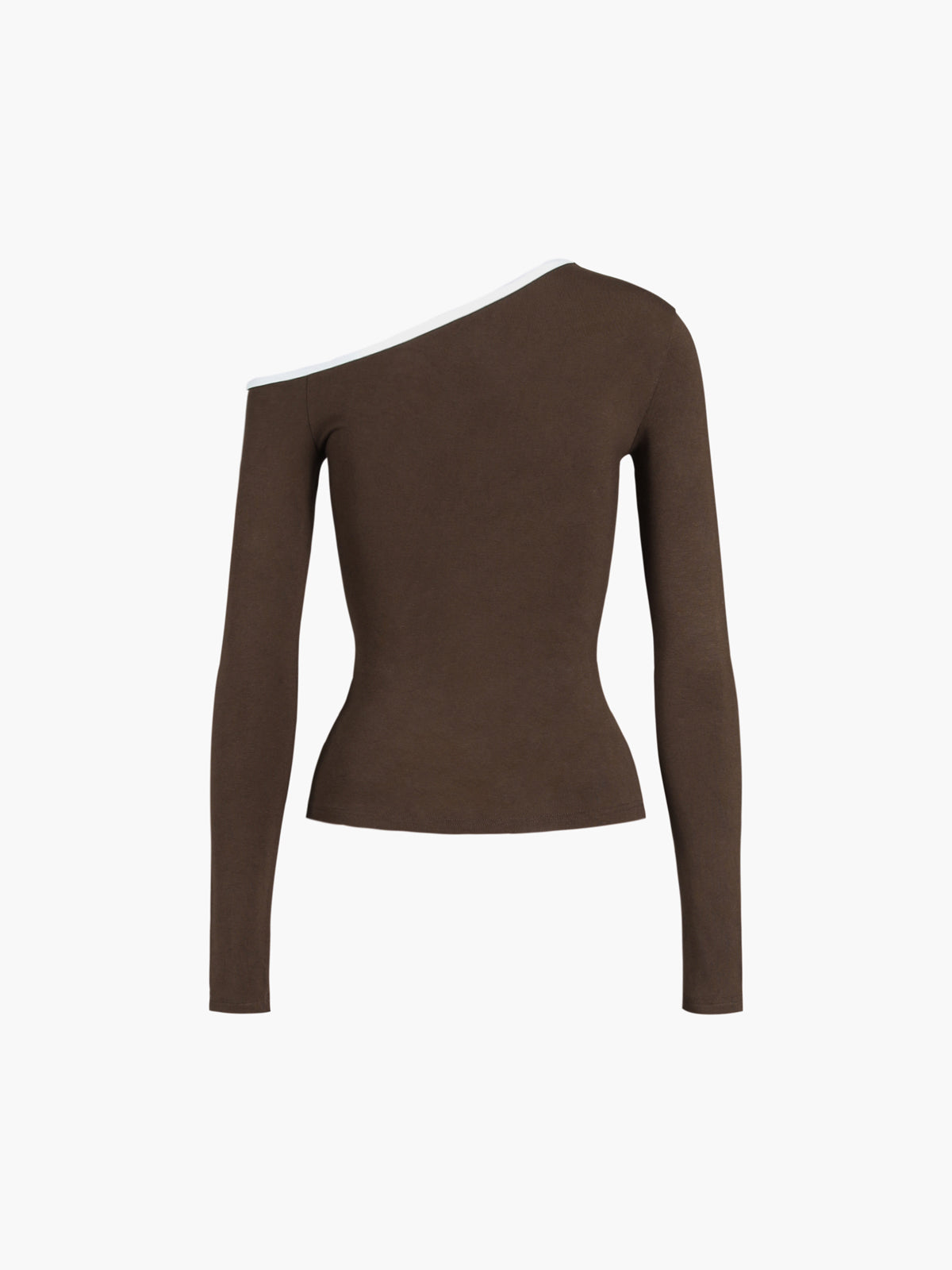Kontrastfarbene One-Shoulder-Bluse