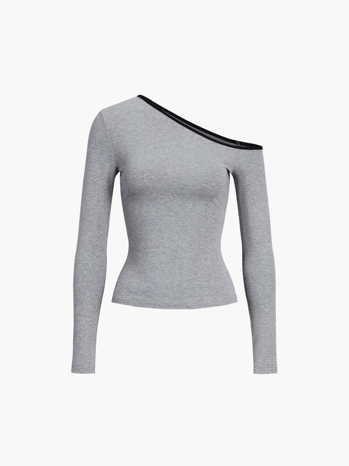 Kontrastfarbene One-Shoulder-Bluse