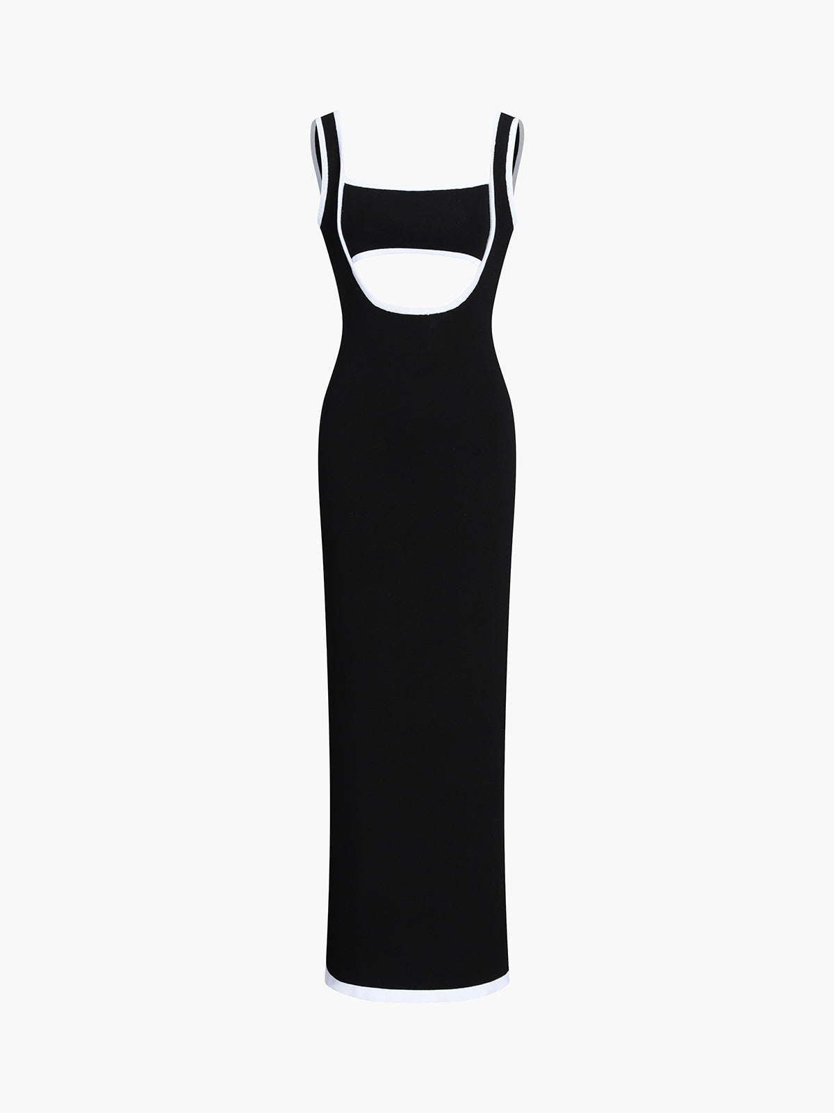 Contrast Cut Maxi Knit Dress