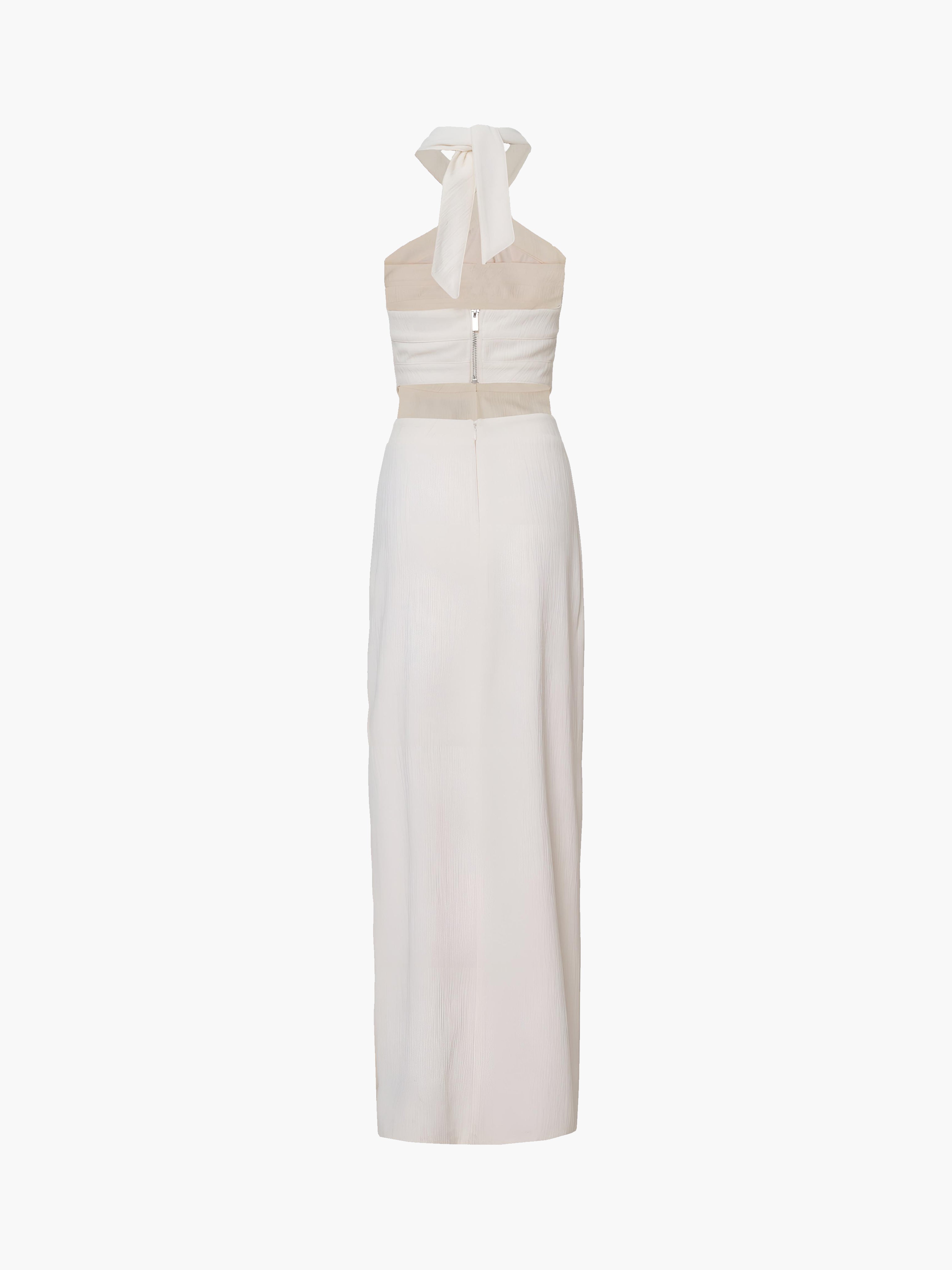 Crisscross Cutout Halter Split Maxi Elbise