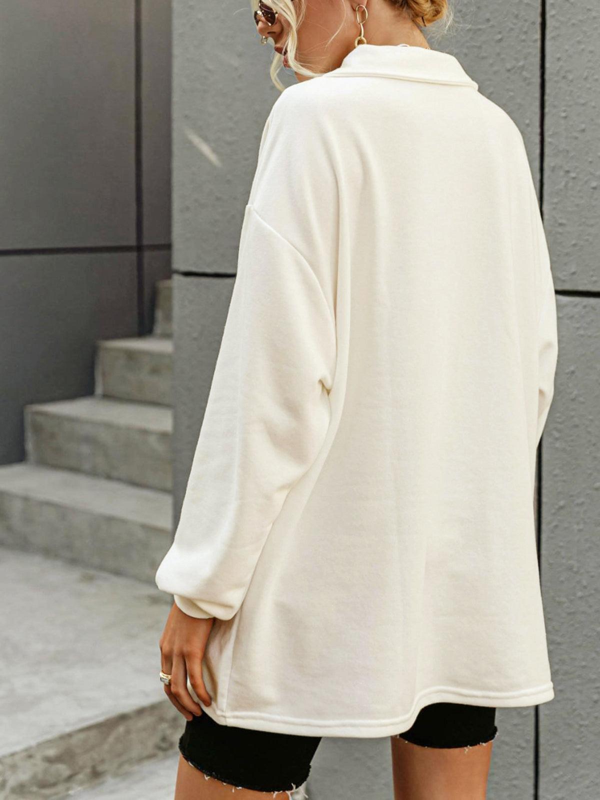 Yakalı Oversize Sweatshirt