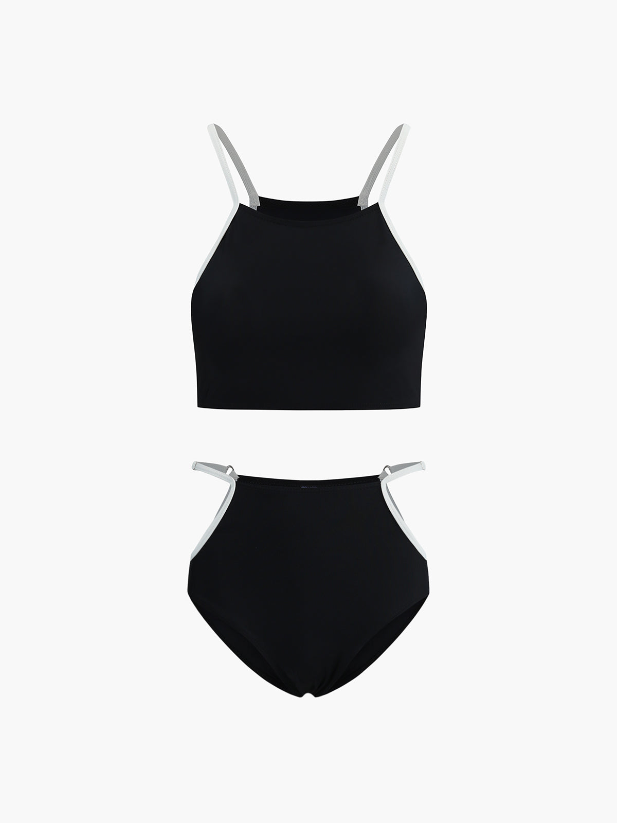 Bikini-Set mit kontrastfarbenen Schnürungen und Cut-outs