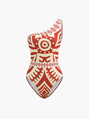 Tropical Print One-Piece Swimsuit