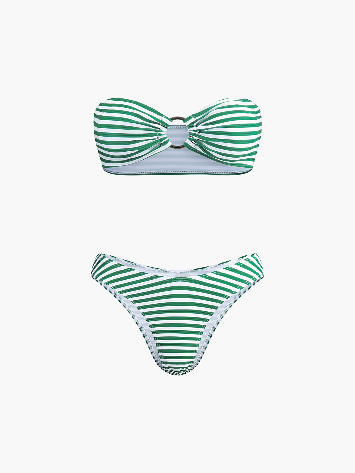 Gestreiftes Bikini-Set mit Überwurfrock