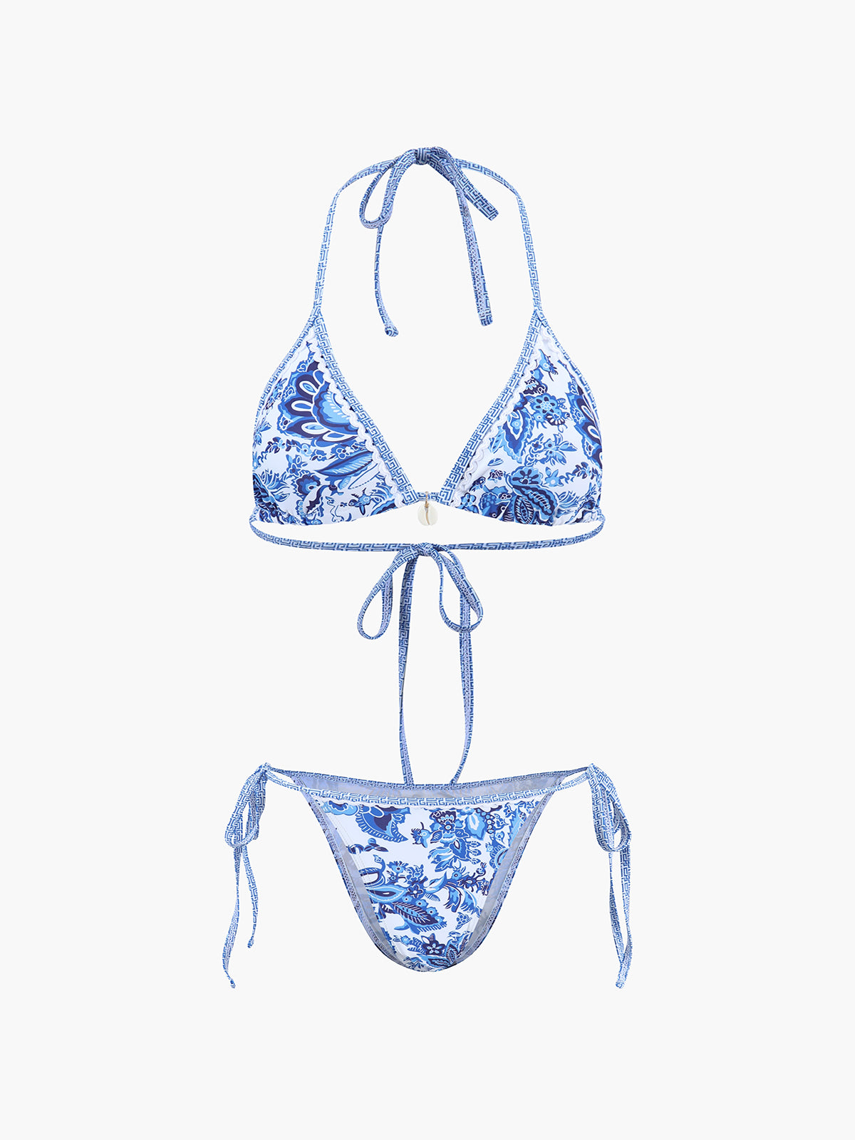 Printed Halter Knot Bikini Set