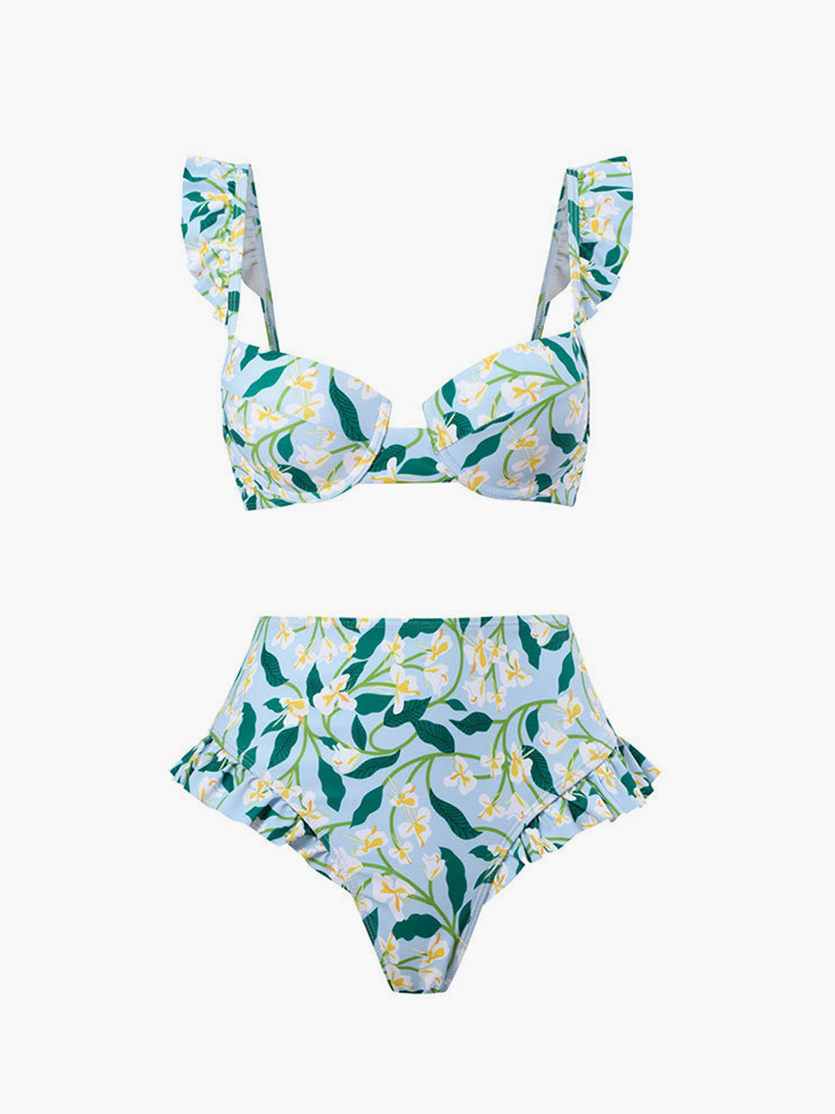 Bikini-Set mit Print und Rüschen