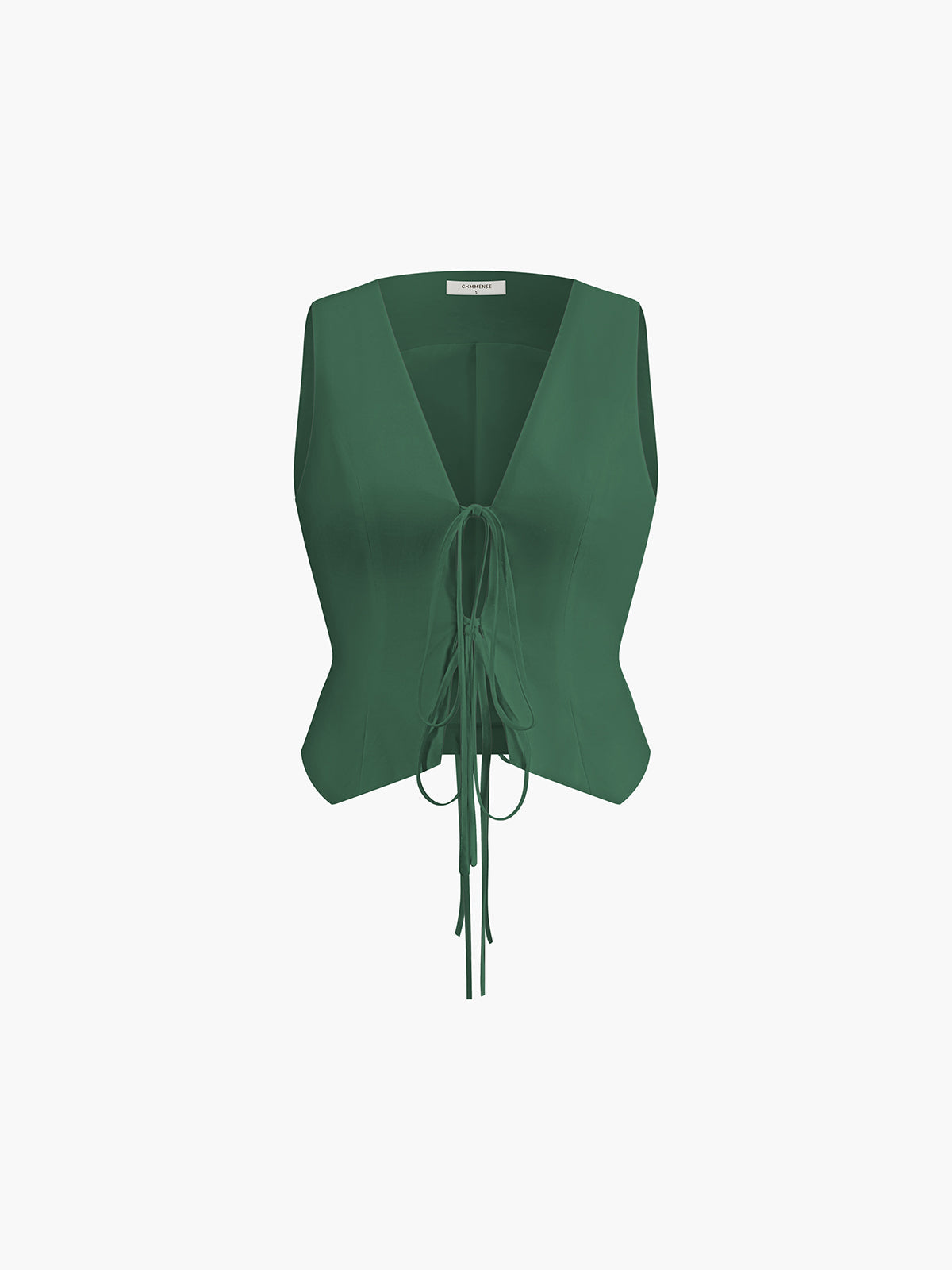 Cotton & Linen Vest with Lace-up Detail