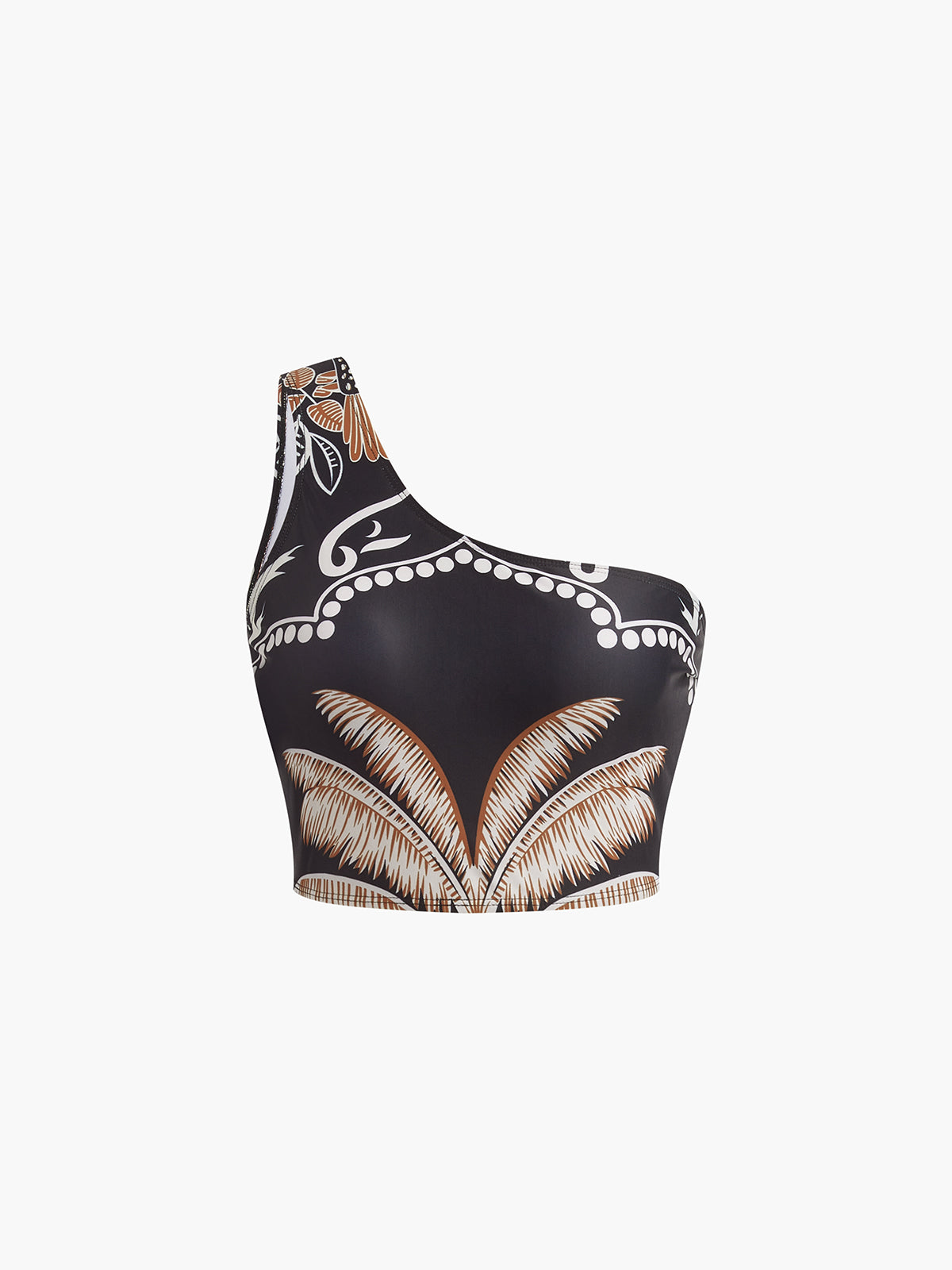 Printed One-Shoulder Bikini Set