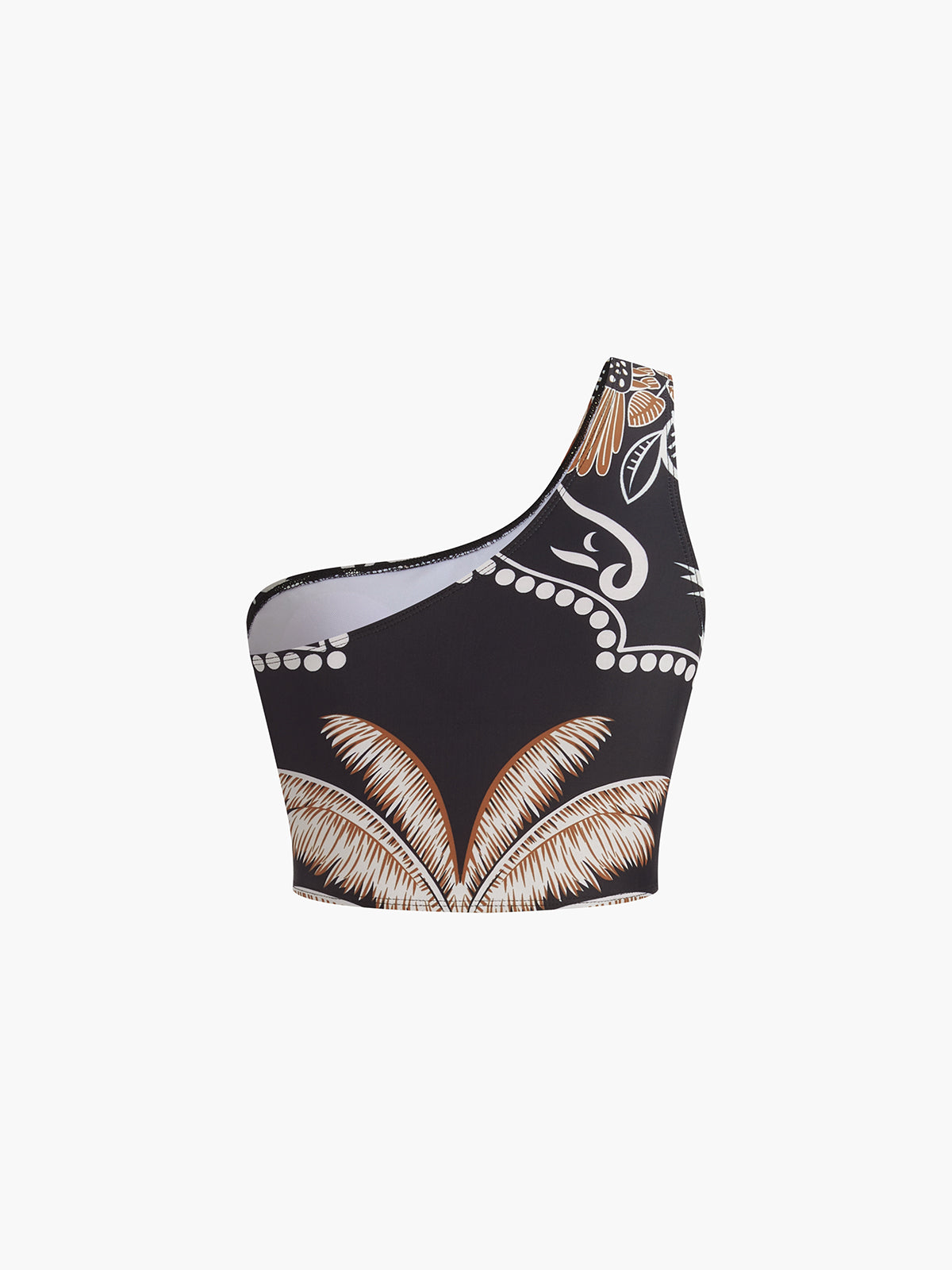Printed One-Shoulder Bikini Set