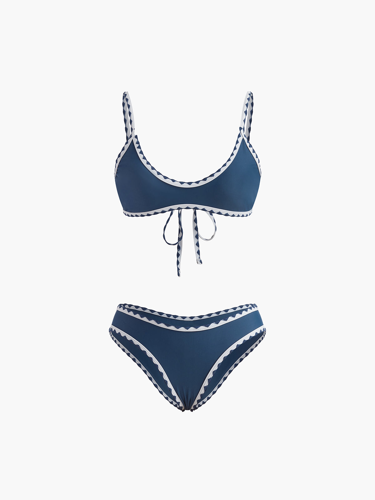 Bikini-Set mit kontrastierendem Schnitt und Knoten