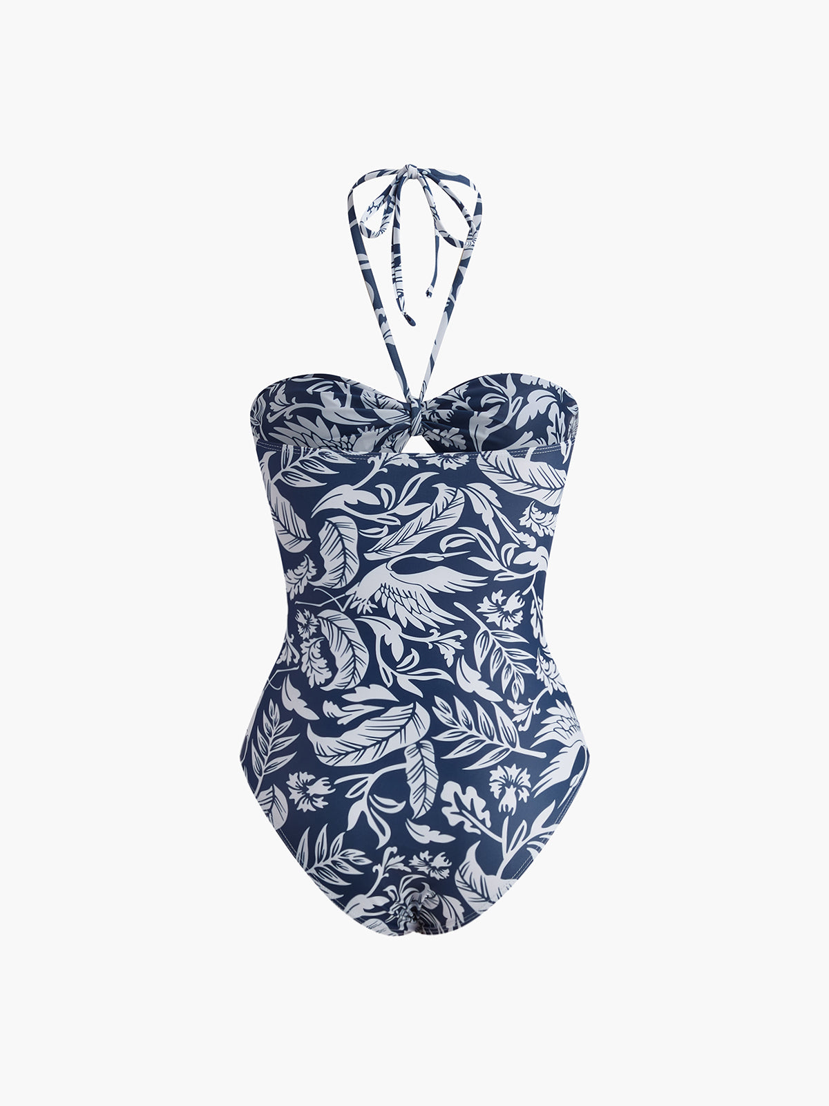 Floral Patterned Halter Neck Swimsuit