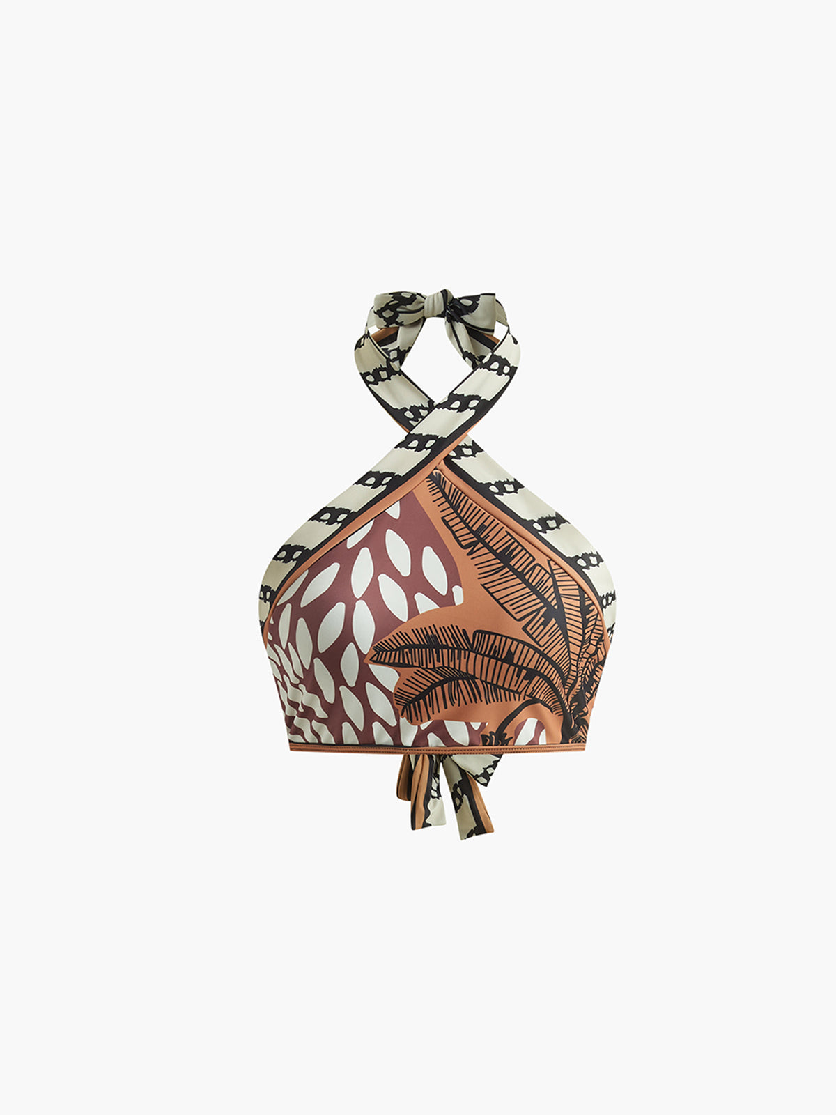 Bikini-Set mit Retro-Print und Neckholder
