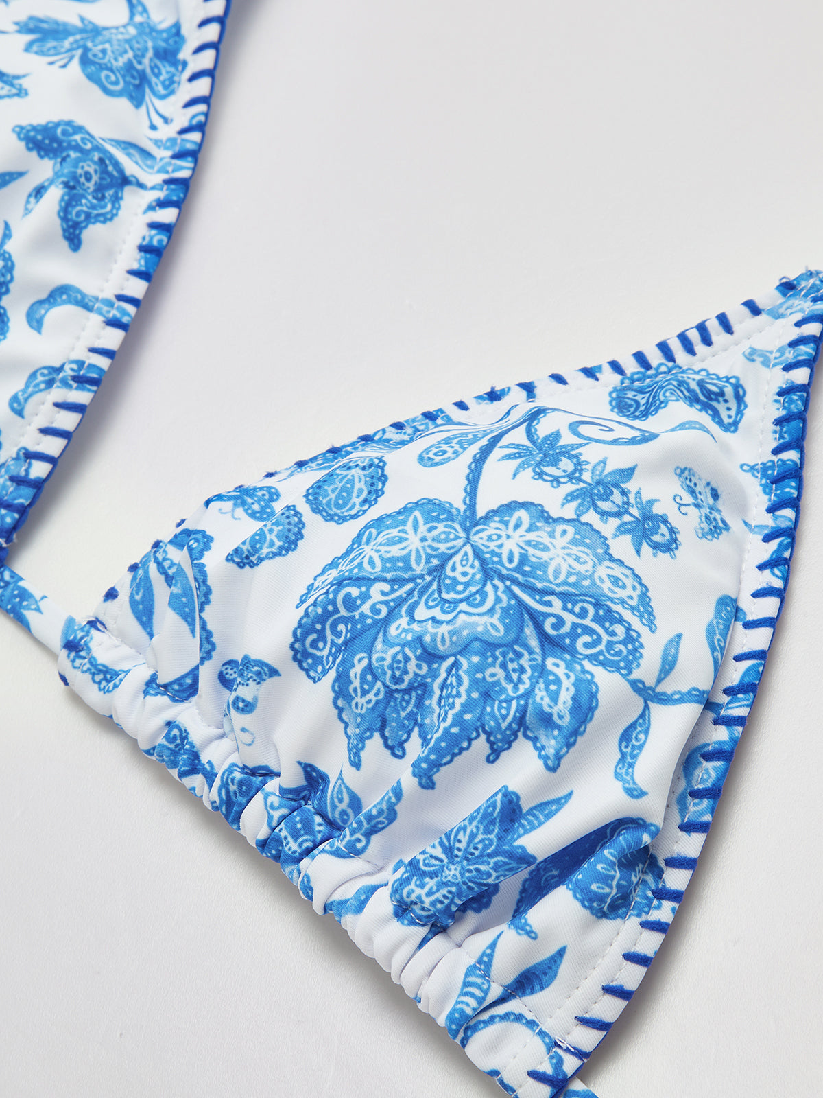 Printed Tassel Adjustable Strap Bikini Set